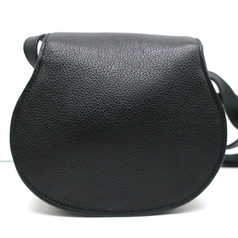 Chloe Marcie Small Saddle Bag Black Grained Leather Crossbody NEW - Picture 6 of 10